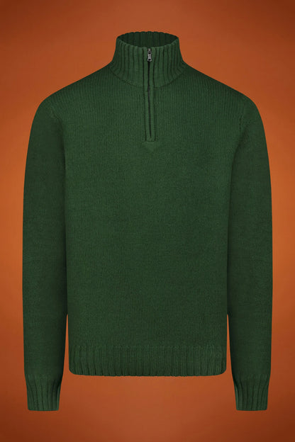 Men's zipped high neck jumper