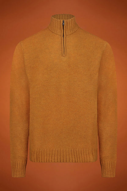Men's zipped high neck jumper
