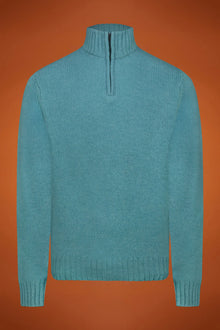 Men's zipped high neck jumper
