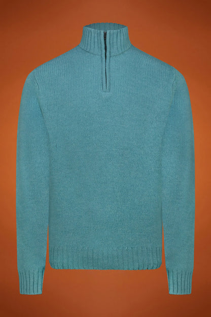 Men's zipped high neck jumper