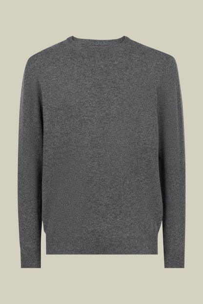 Men's regular fit crew neck jumper in 100% cashmere