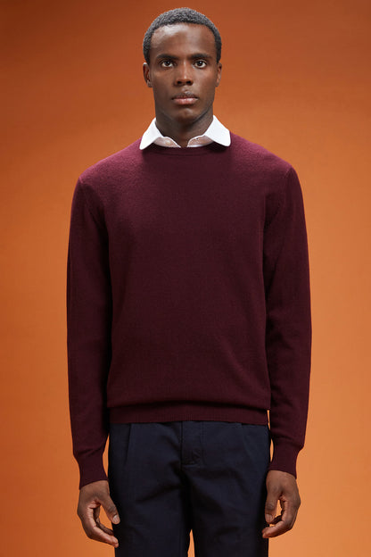 Men's regular fit crew neck jumper in 100% cashmere