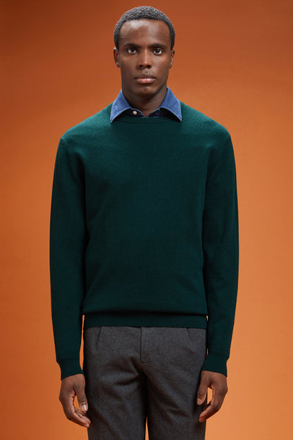 Men's regular fit crew neck jumper in 100% cashmere