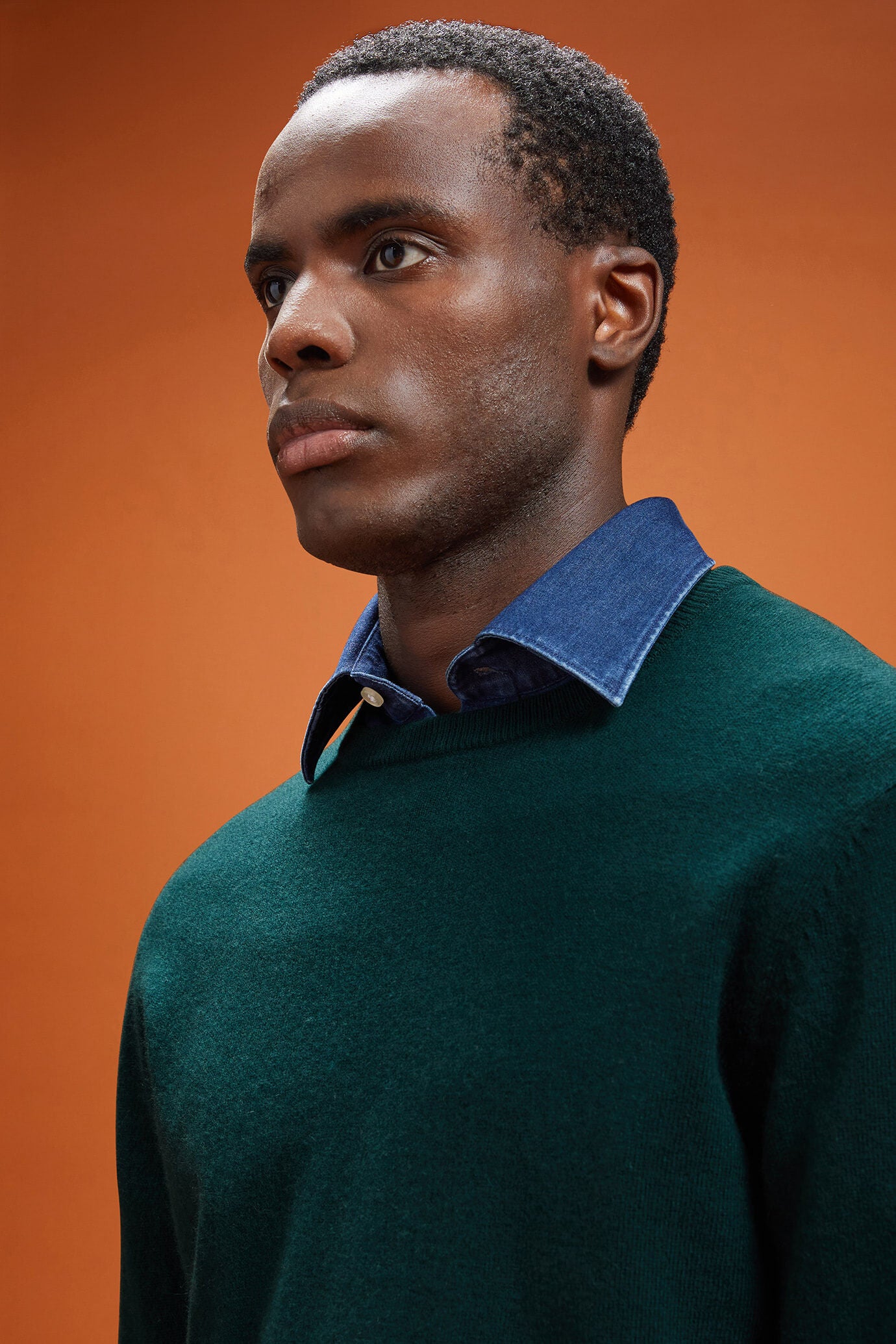 Men's regular fit crew neck jumper in 100% cashmere