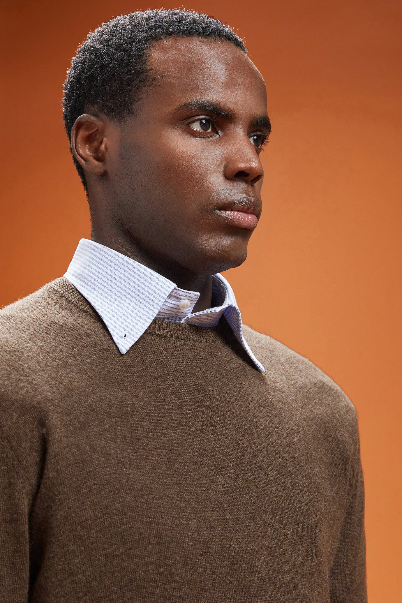 Men's regular fit crew neck jumper in 100% cashmere