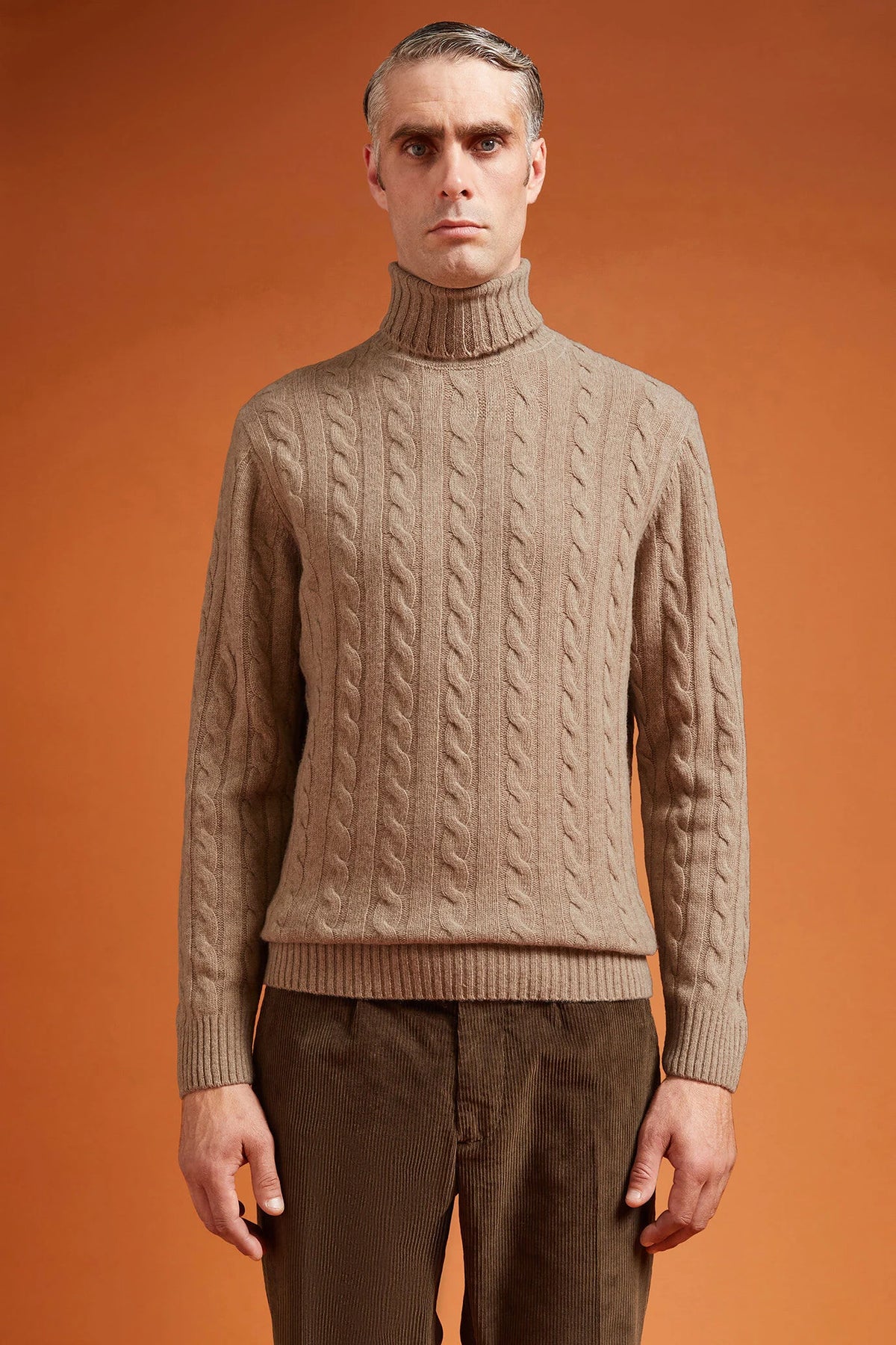 Men's lambswool high neck jumper in a regular fit