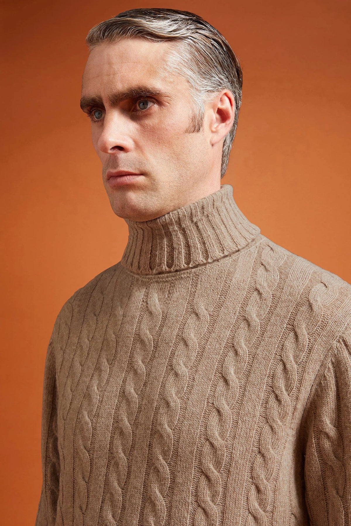 Men's lambswool high neck jumper in a regular fit