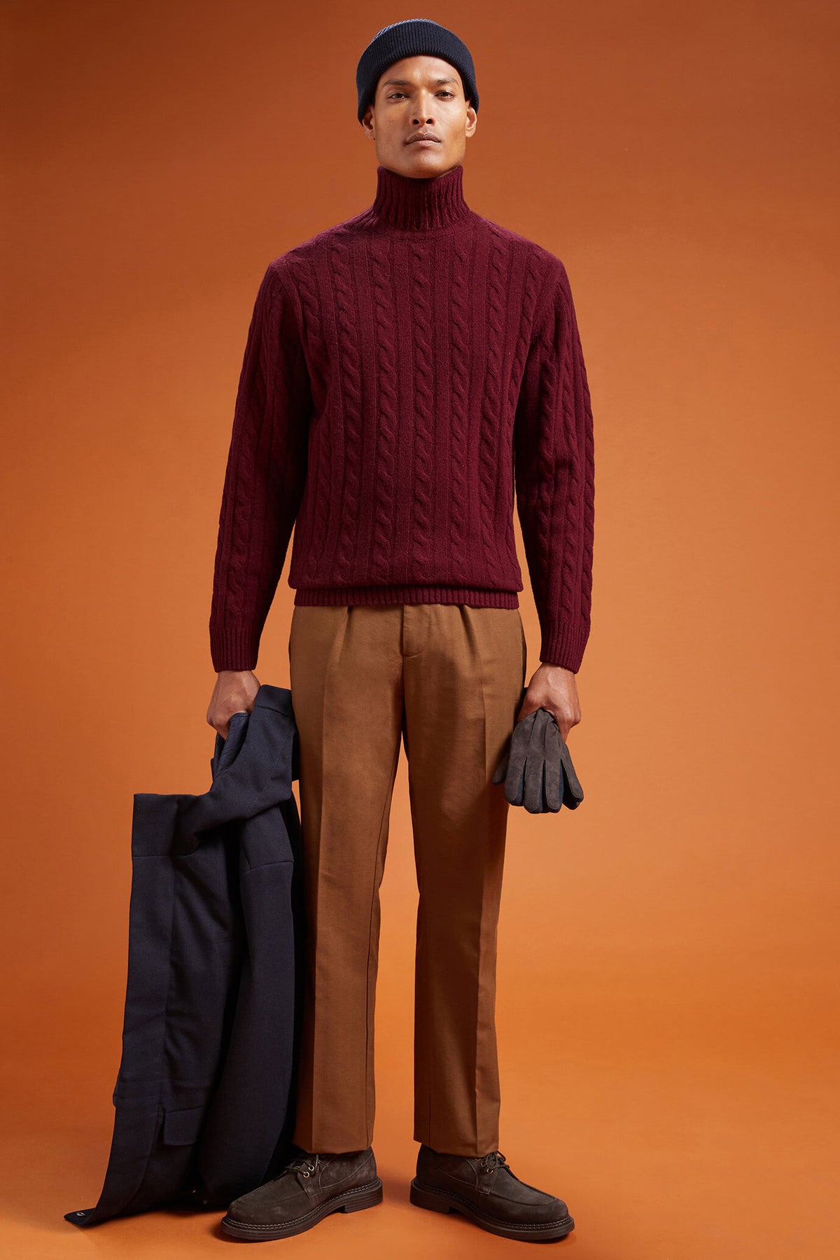 Men's lambswool high neck jumper in a regular fit