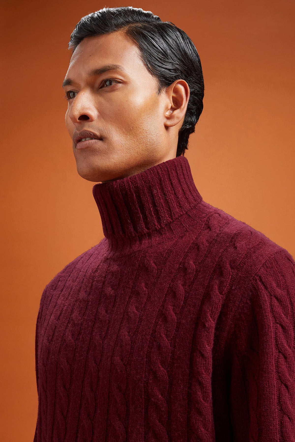 Men's lambswool high neck jumper in a regular fit