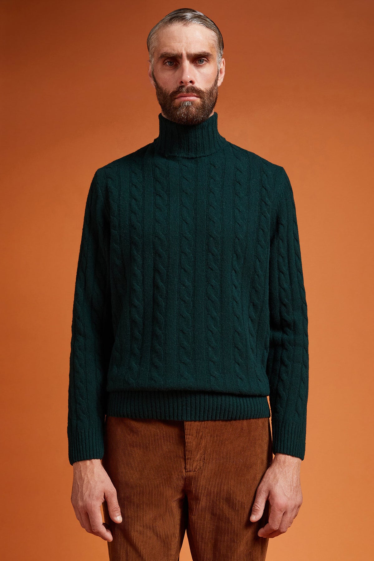 Men's lambswool high neck jumper in a regular fit