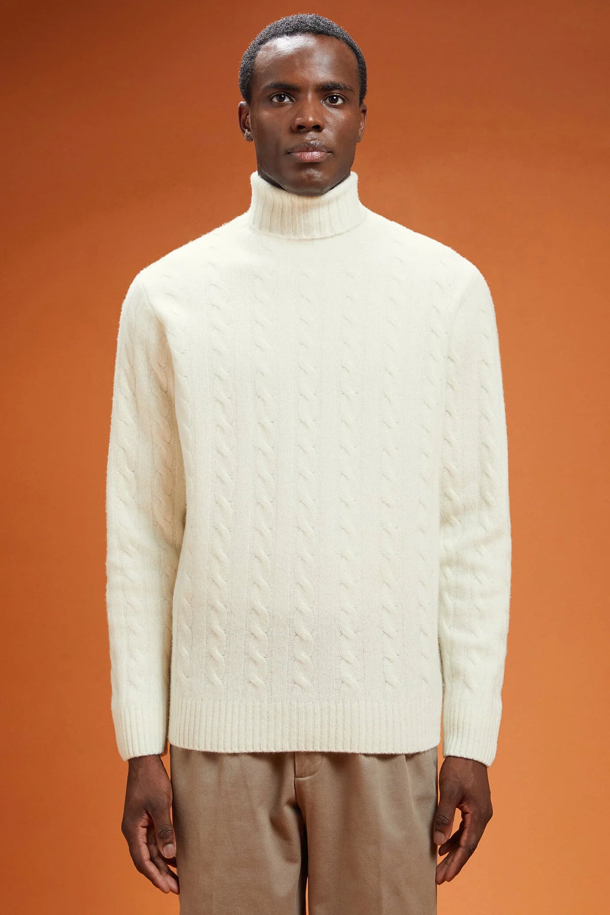Men's lambswool high neck jumper in a regular fit