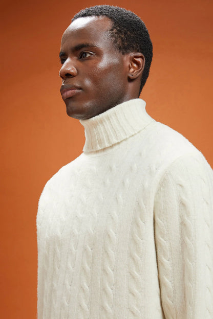 Men's lambswool high neck jumper in a regular fit