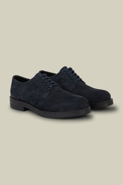Men's Derby shoes in 100% genuine suede with rubber soles