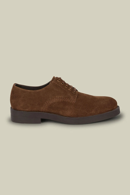 Men's Derby shoes in 100% genuine suede with rubber soles