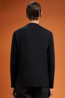 Men's regular fit long-sleeved crew neck T-shirt in 100% cotton
