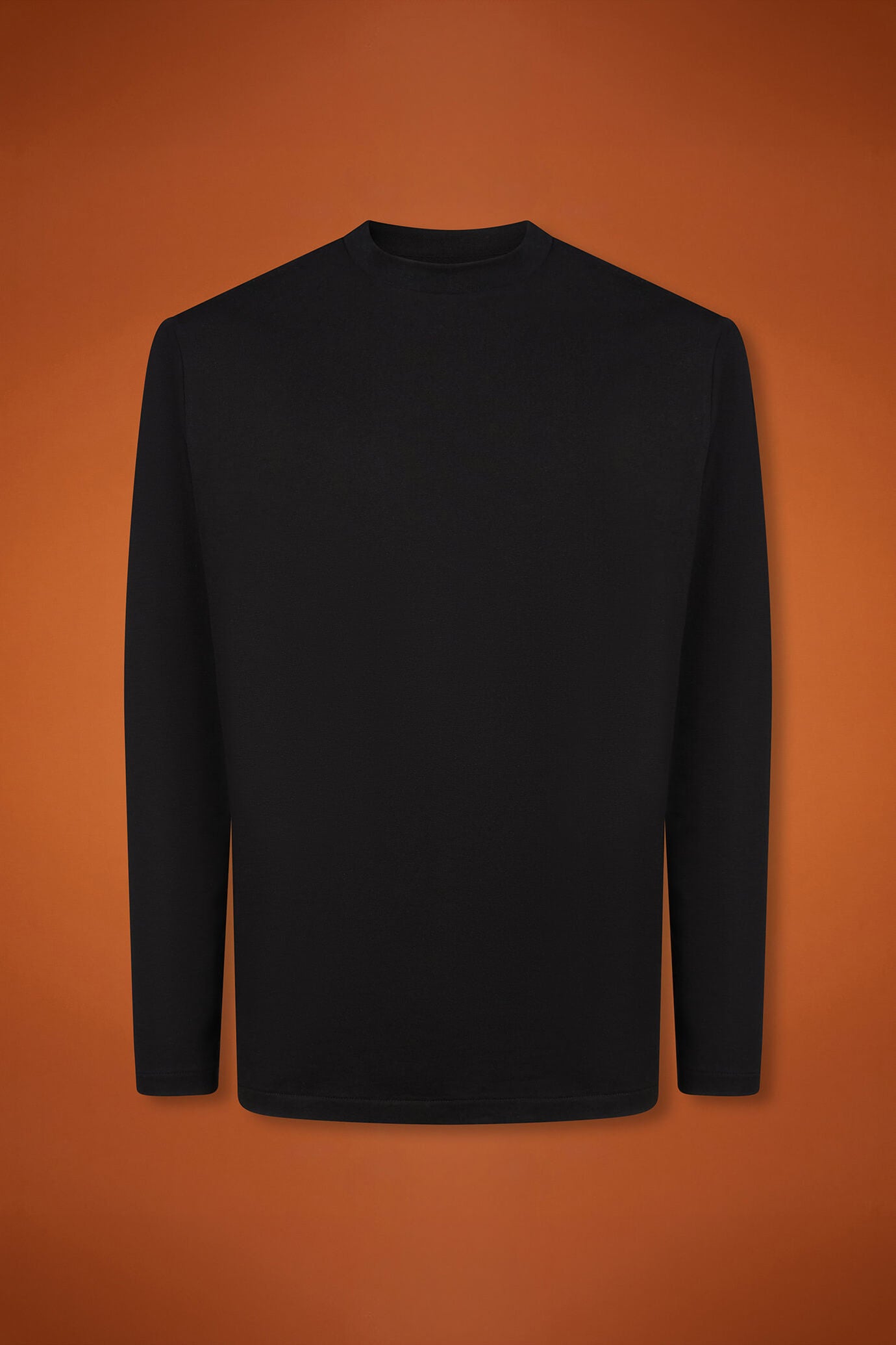 Men's regular fit long-sleeved crew neck T-shirt in 100% cotton