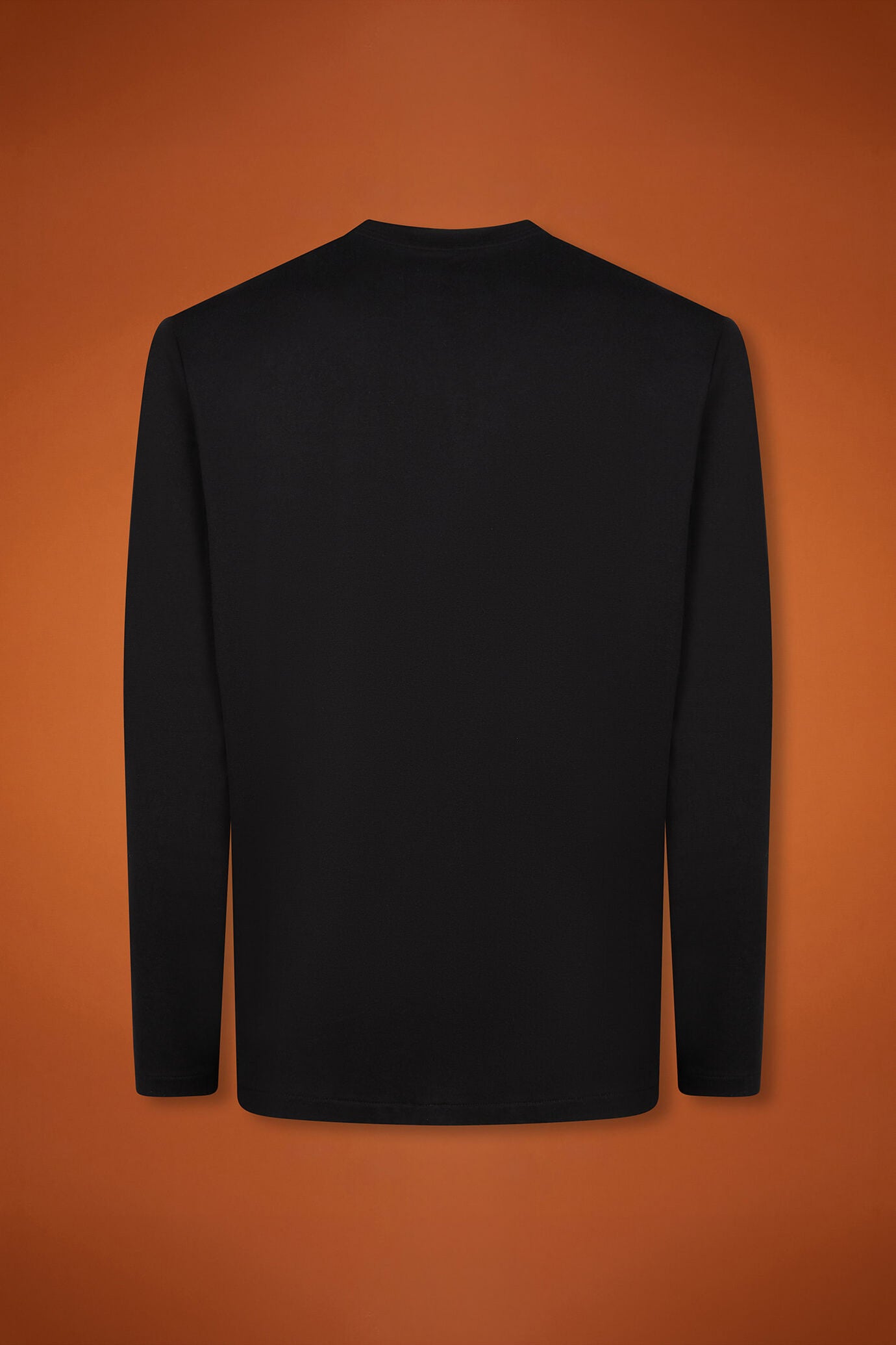 Men's regular fit long-sleeved crew neck T-shirt in 100% cotton