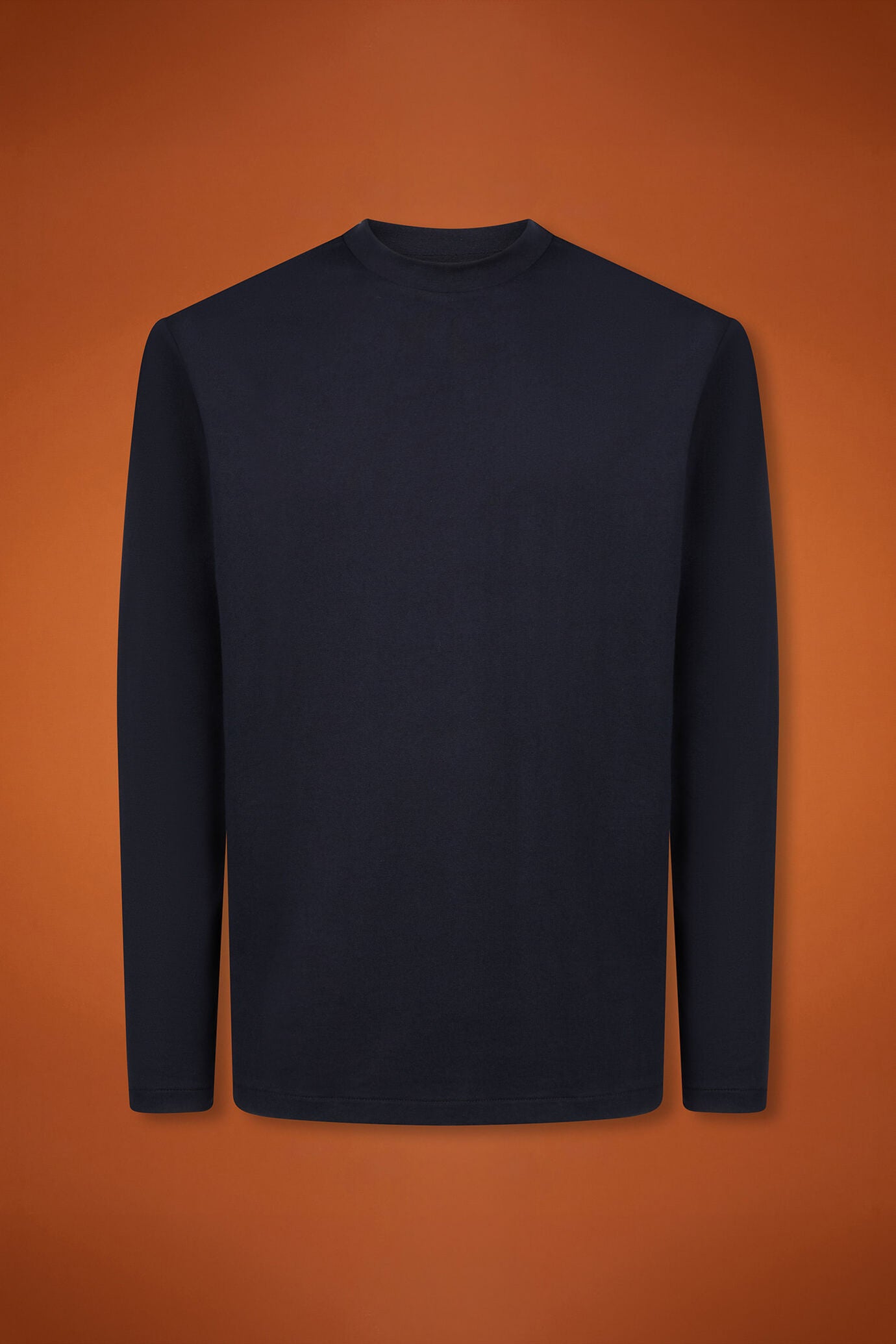 Men's regular fit long-sleeved crew neck T-shirt in 100% cotton