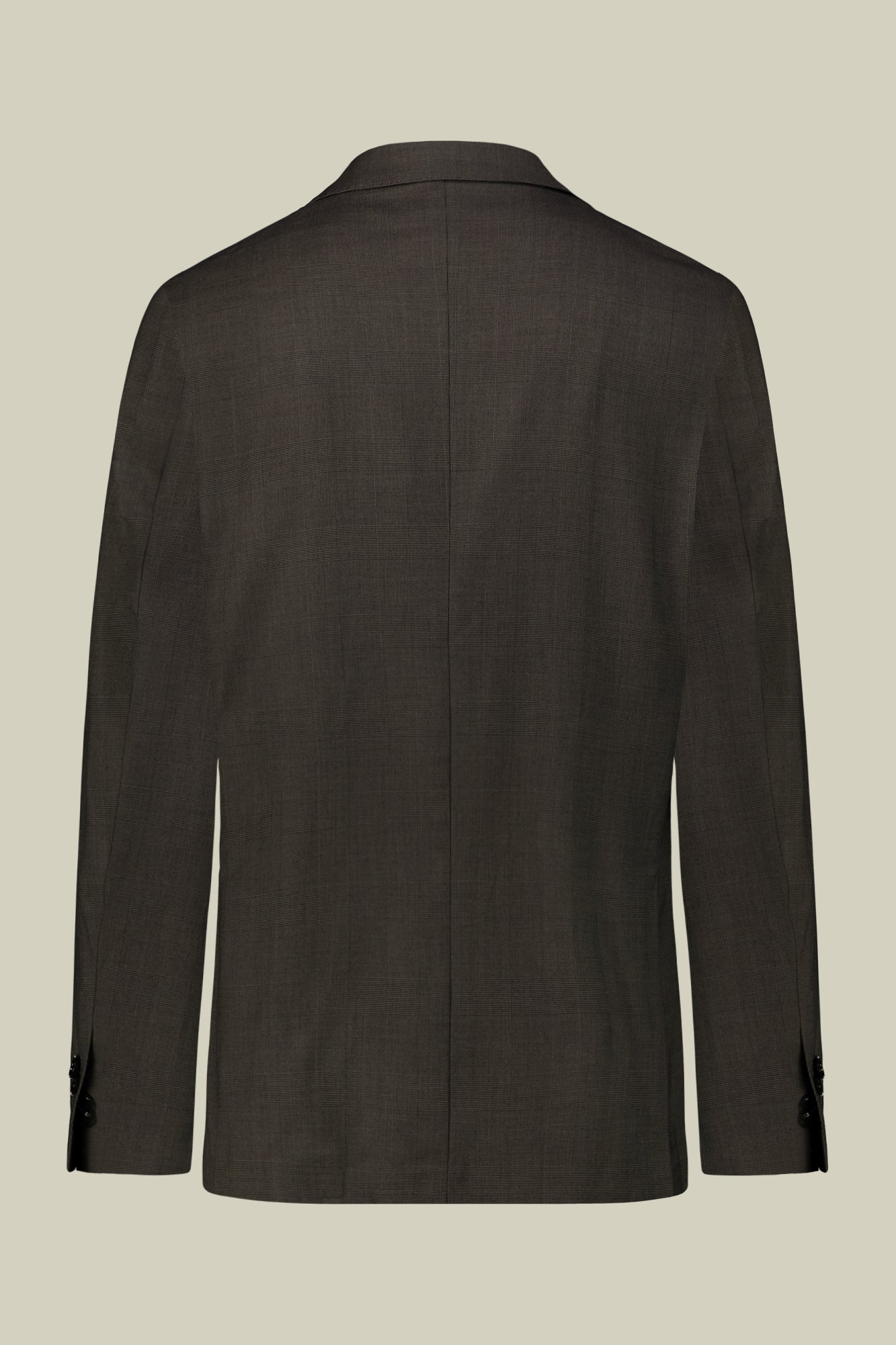 Single-breasted men's suit with single-pleat trousers in Prince of Wales check fabric