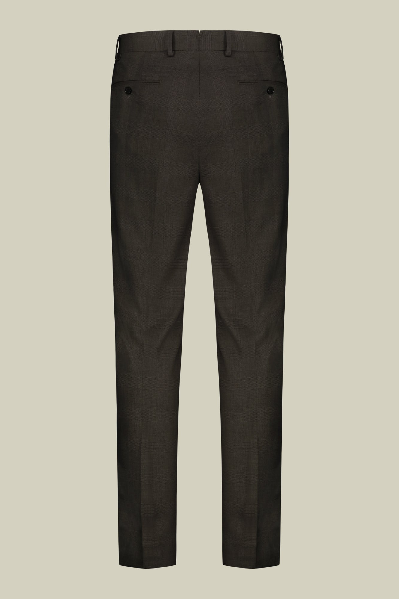 Single-breasted men's suit with single-pleat trousers in Prince of Wales check fabric
