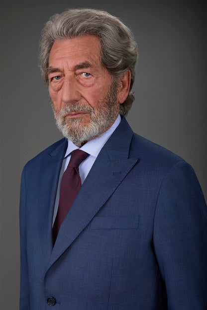 Single-breasted men's suit with single-pleat trousers in Prince of Wales check fabric