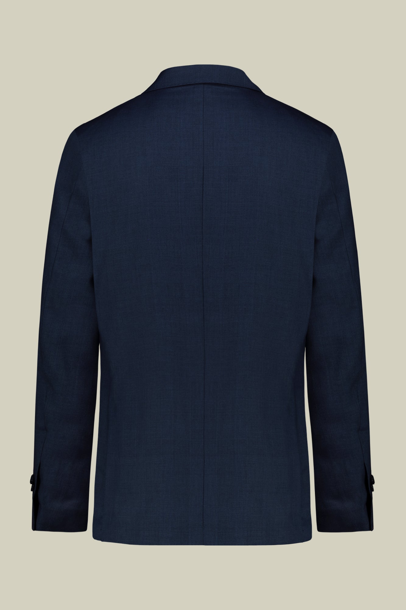 Single-breasted men's suit with single-pleat trousers in Prince of Wales check fabric
