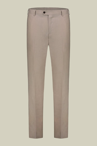 Single-breasted men's suit with flat front trousers, in pure linen with a washed effect