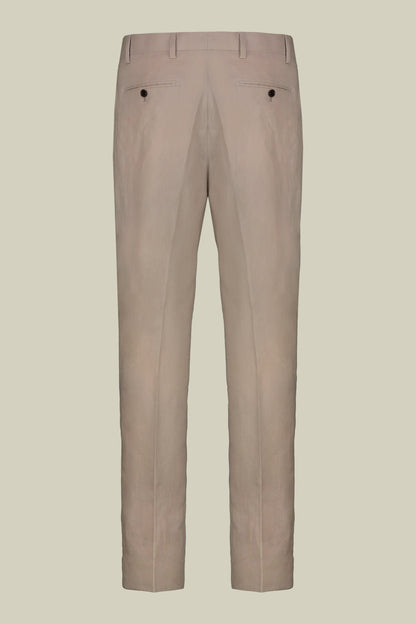 Single-breasted men's suit with flat front trousers, in pure linen with a washed effect