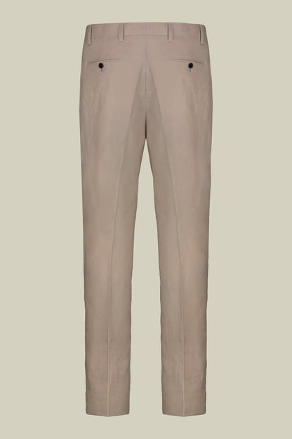 Single-breasted men's suit with flat front trousers, in pure linen with a washed effect