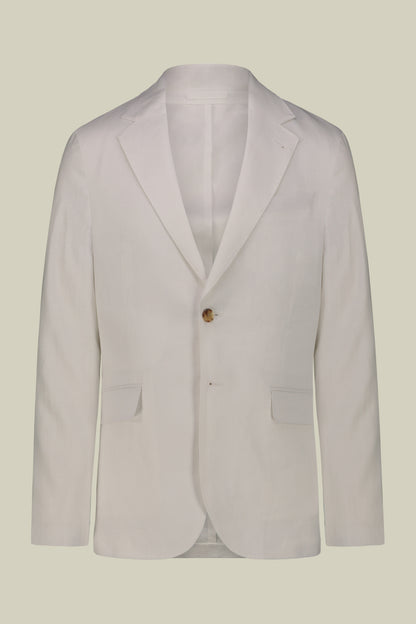 Single-breasted men's suit with flat front trousers, in pure linen with a washed effect