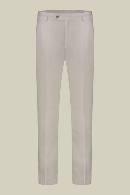 Single-breasted men's suit with flat front trousers, in pure linen with a washed effect