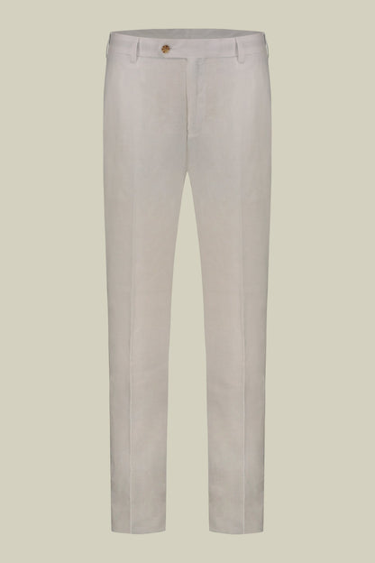 Single-breasted men's suit with flat front trousers, in pure linen with a washed effect