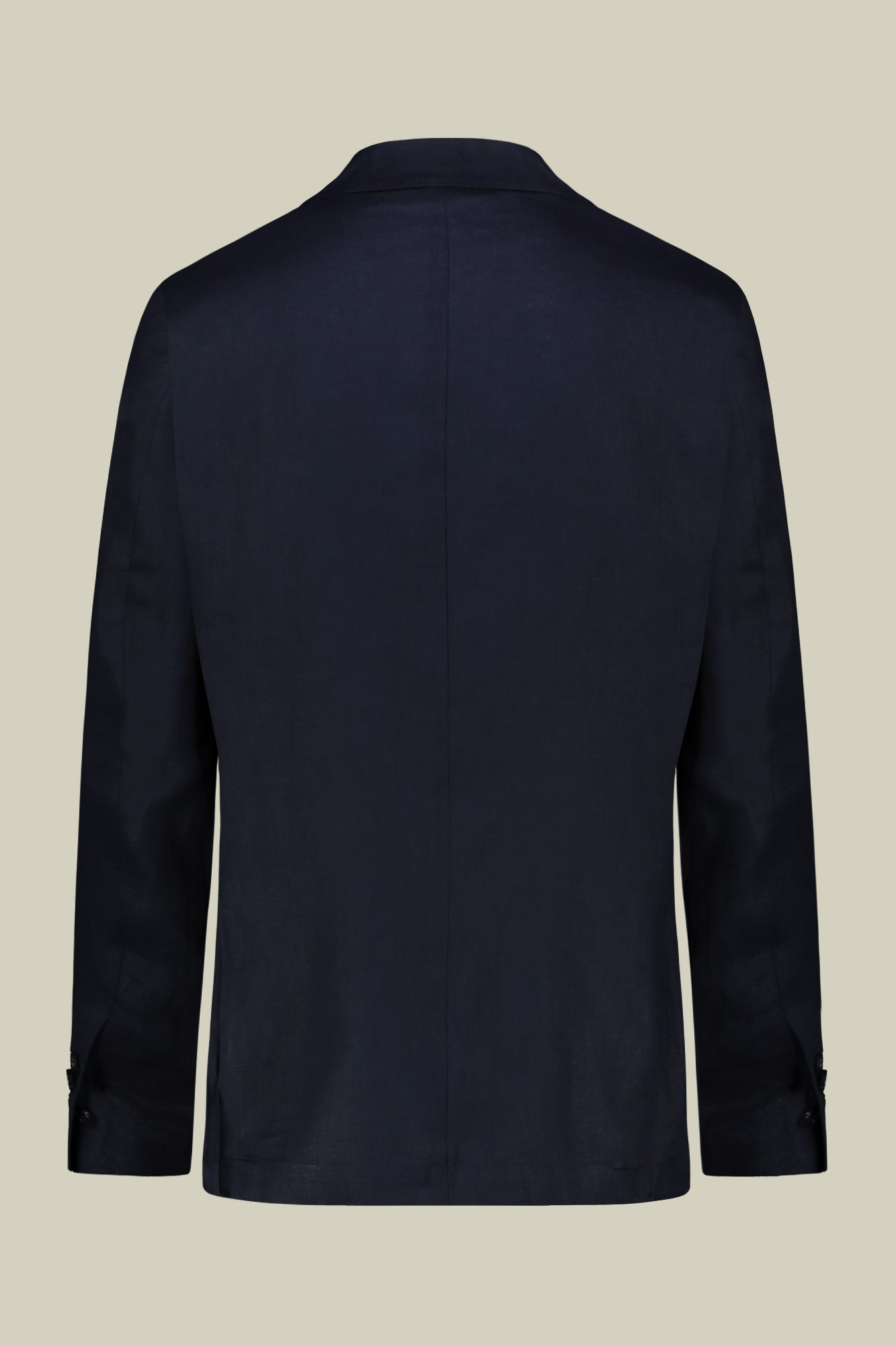 Single-breasted men's suit with flat front trousers, in pure linen with a washed effect