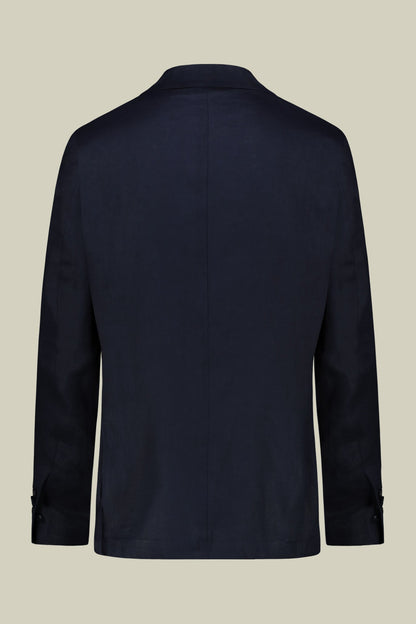 Single-breasted men's suit with flat front trousers, in pure linen with a washed effect