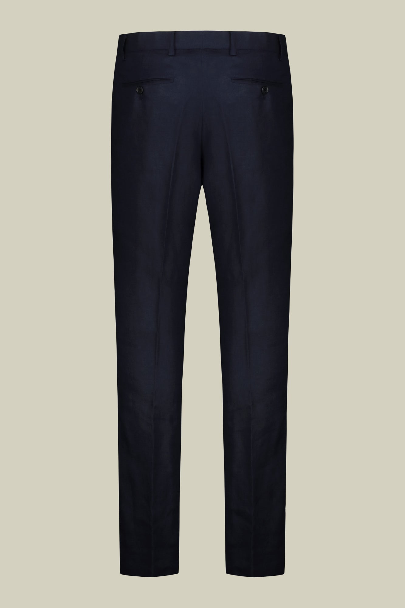 Single-breasted men's suit with flat front trousers, in pure linen with a washed effect