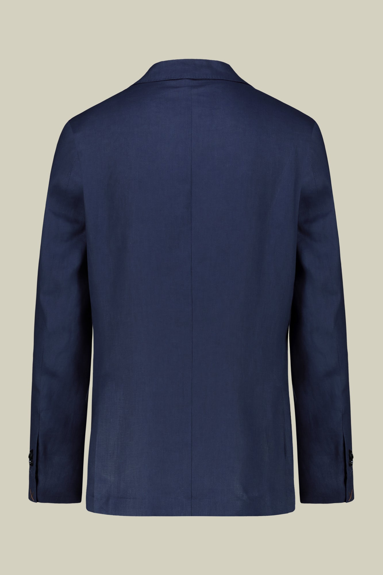 Single-breasted men's suit with flat front trousers, in pure linen with a washed effect