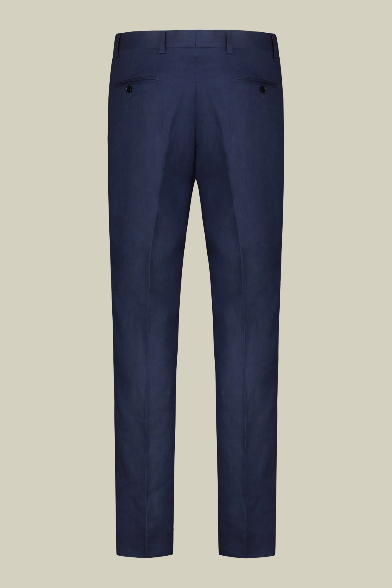 Single-breasted men's suit with flat front trousers, in pure linen with a washed effect