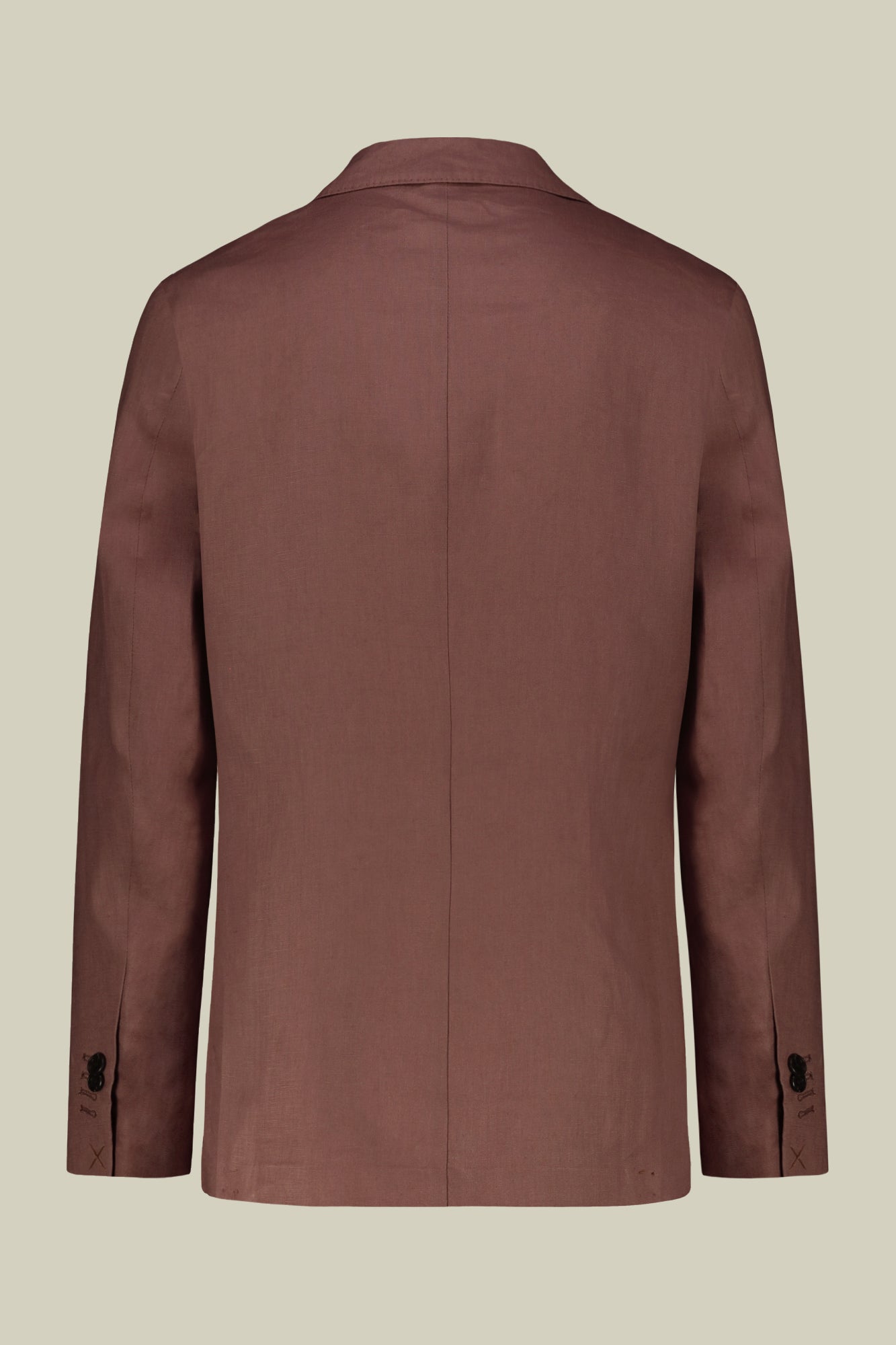 Single-breasted men's suit with flat front trousers, in pure linen with a washed effect