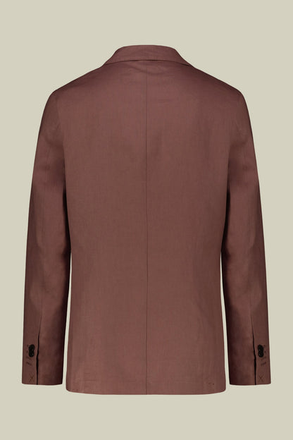 Single-breasted men's suit with flat front trousers, in pure linen with a washed effect