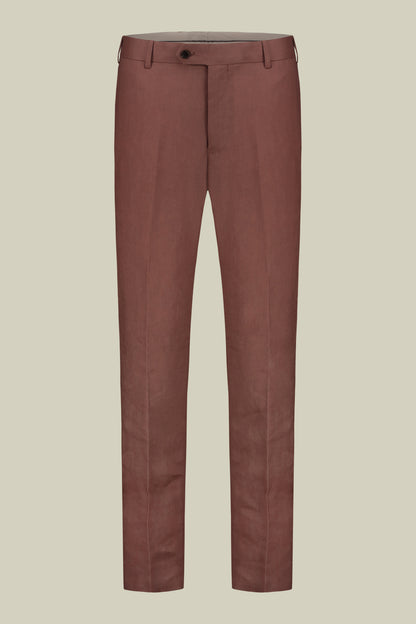 Single-breasted men's suit with flat front trousers, in pure linen with a washed effect