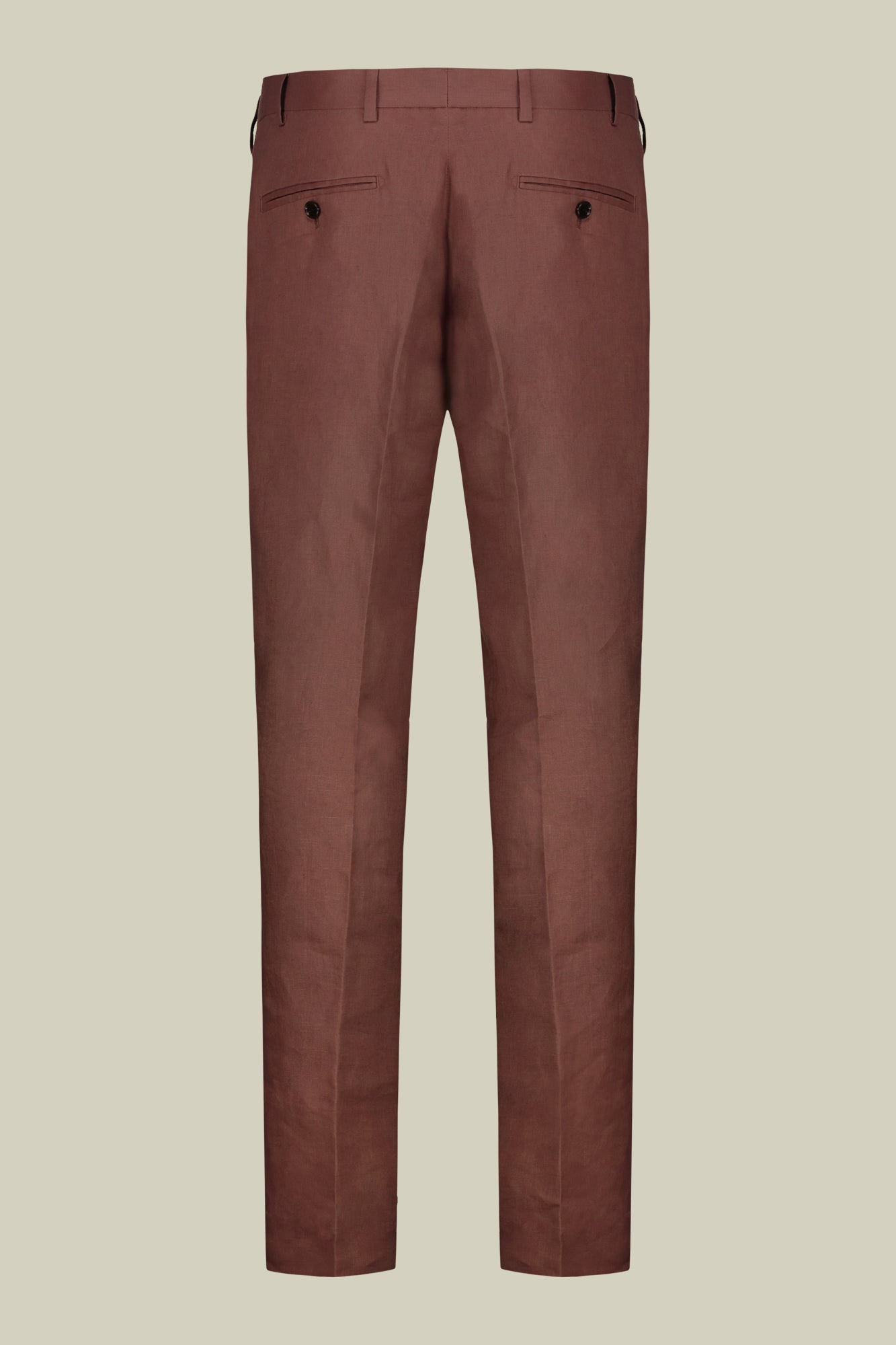 Single-breasted men's suit with flat front trousers, in pure linen with a washed effect