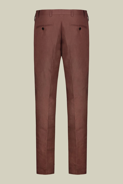Single-breasted men's suit with flat front trousers, in pure linen with a washed effect