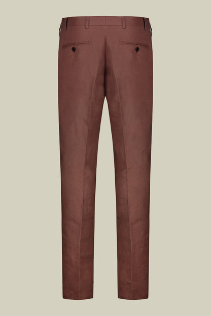 Single-breasted men's suit with flat front trousers, in pure linen with a washed effect