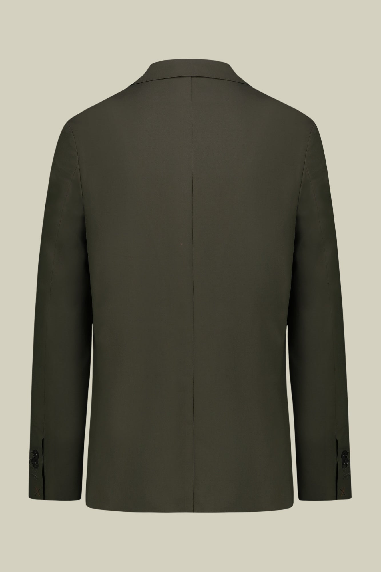 Single-breasted men's suit with flat front trousers