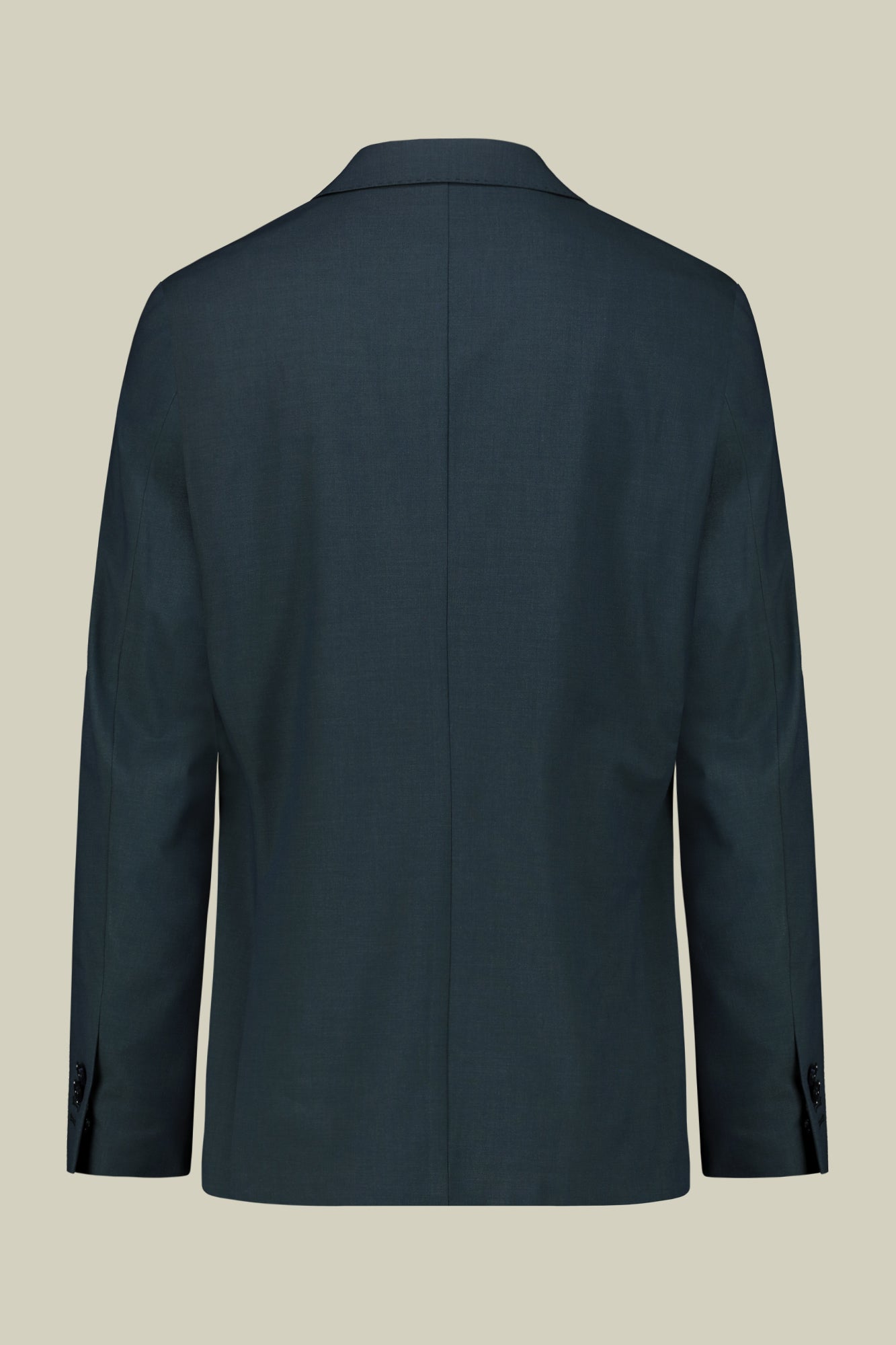 Single-breasted men's suit with single-pleat trousers in two-way stretch fabric