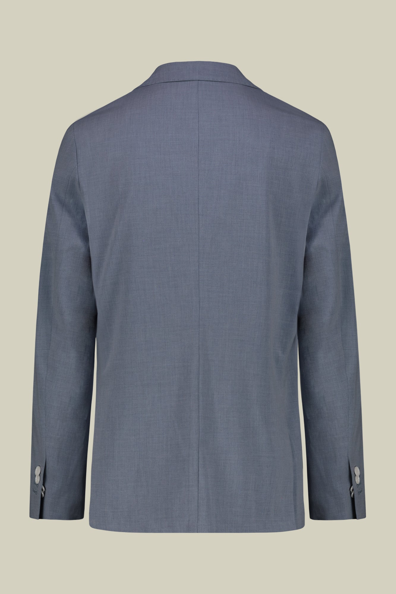 Single-breasted men's suit with single-pleat trousers in two-way stretch fabric