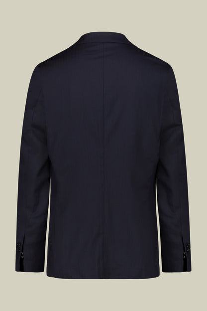 Single-breasted men's suit with classic single-pleat trousers, in pure combed wool with a semi-plain weave