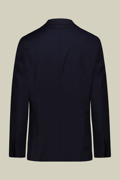Single-breasted men's suit with classic single-pleat trousers, in pure combed wool with a semi-plain weave