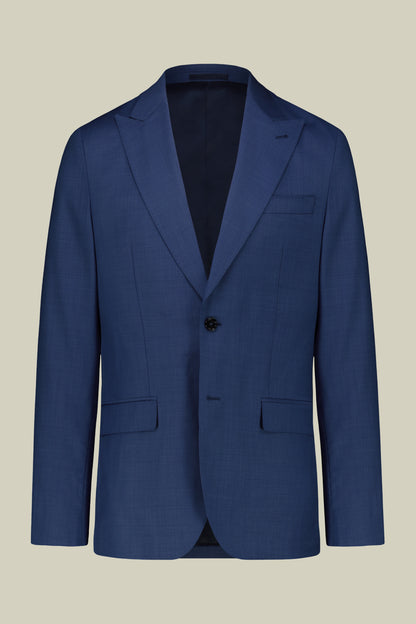 Single-breasted men's suit with classic single-pleat trousers, in pure combed wool with grisaille construction