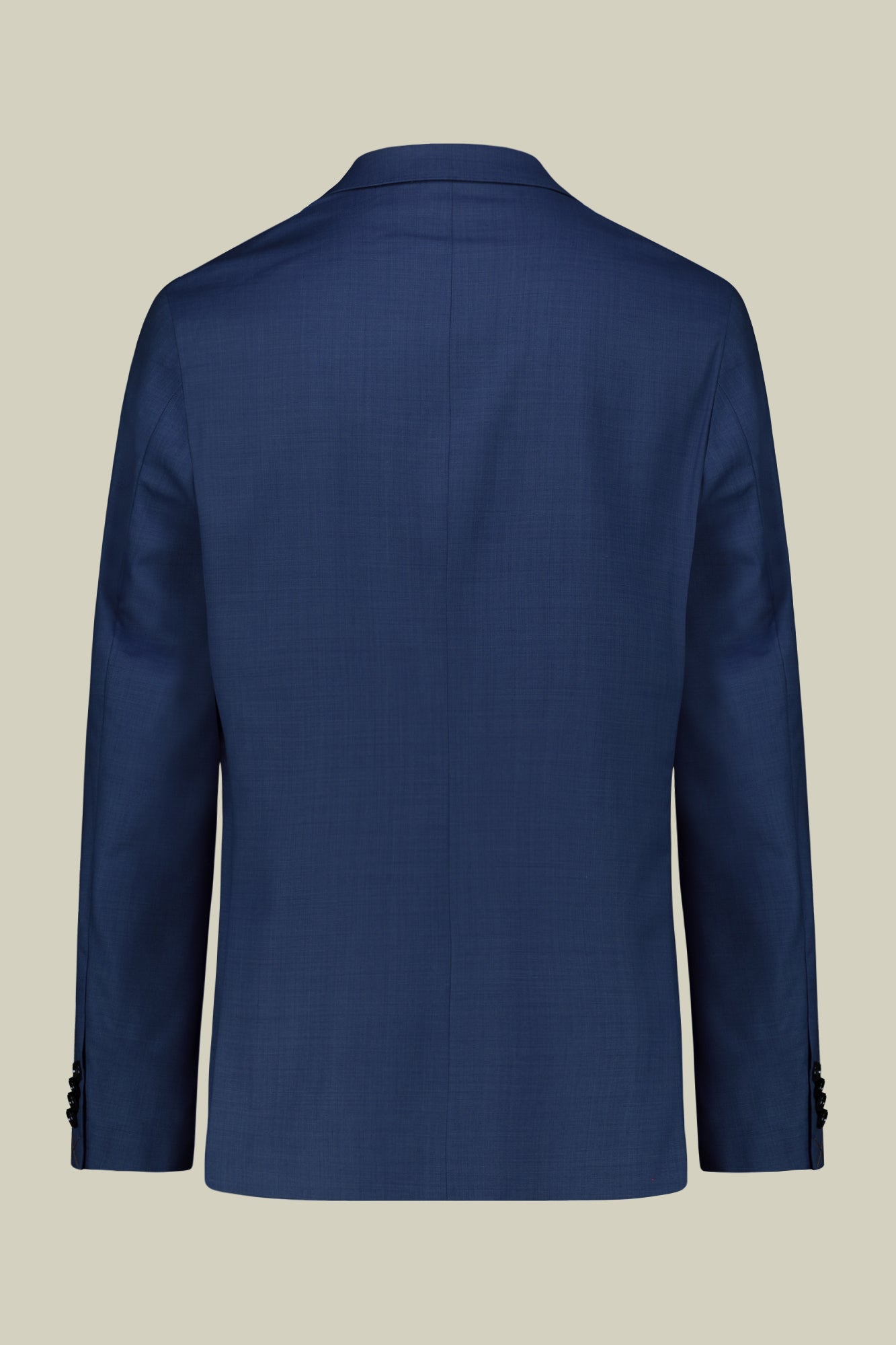 Single-breasted men's suit with classic single-pleat trousers, in pure combed wool with grisaille construction